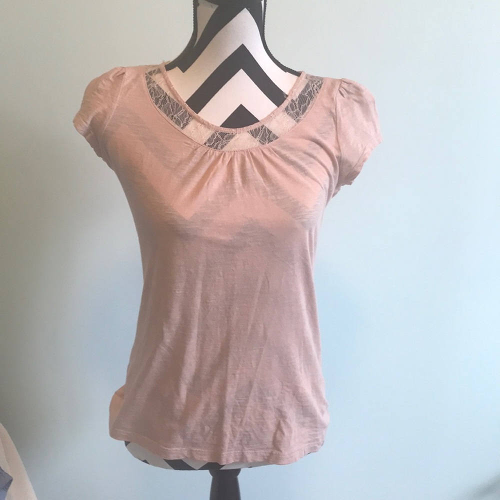 Ann Taylor Loft nude/lace shirt